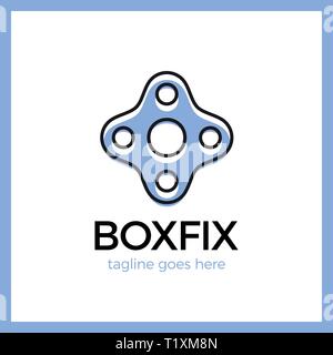 Eco Box Fix Logotype. Repair center Stock Vector