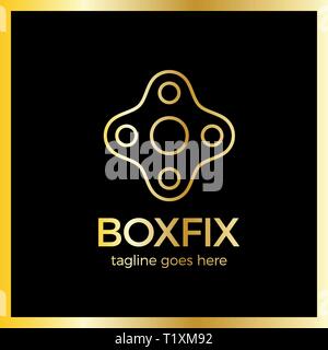 Eco Box Fix Logotype. Repair center Stock Vector