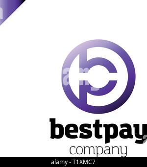 Bp, pb letter rounded letter logo in circle. Stock Vector