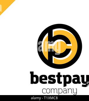 Bp, pb letter rounded letter logo in circle. Stock Vector