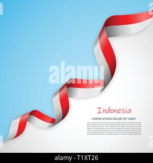 waving flag of Indonesia. Template for independence day. vector ...