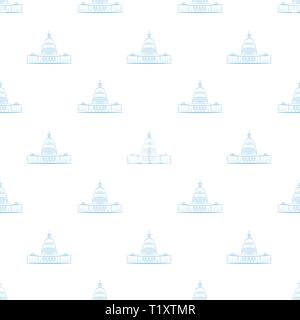 White house pattern seamless vector repeat for any web design. United States of America, Washington, Capitol. Vector illustration Stock Vector