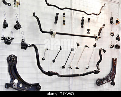 Spare parts for the car. Thrusts, levers, stabilizers Stock Photo