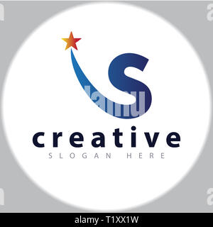 S letter star logo design template Stock Photo