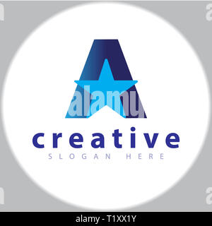 A letter star logo design vector template Stock Photo