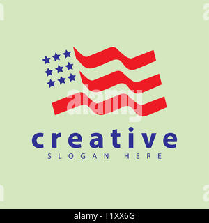 Campaign flag logo icon vector template Stock Photo
