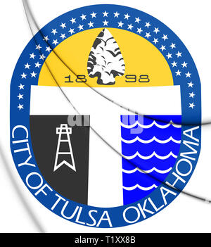 3D Seal of Tulsa (Oklahoma), USA. 3D Illustration. Stock Photo