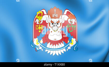 3D Flag of Ulaanbaatar, Mongolia. 3D Illustration. Stock Photo