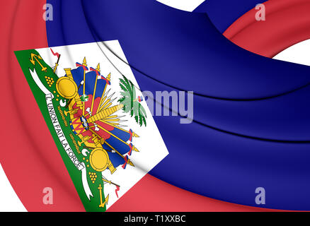 3D Flag of the Haiti. 3D Illustration. Stock Photo