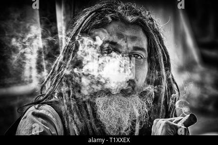 Download Aghori Oil Painted Art Wallpaper | Wallpapers.com