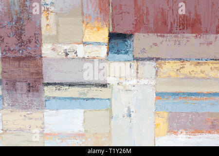 Textured abstract painting. Hand painted background. Different houses. Stock Photo