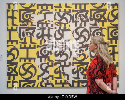 London, UK. 29th Mar 2019. Owusu-Ankomah,  Movement No. 1, ESTIMATE 15,000- 25,000 GBP - A preview for Sotheby’s dedicated sale of Modern and Contemporary African Art in London for a fourth consecutive season. The pre-sale exhibition which will run from March 29 – April 2. . The auction will take place on 2 April. Credit: Guy Bell/Alamy Live News Stock Photo