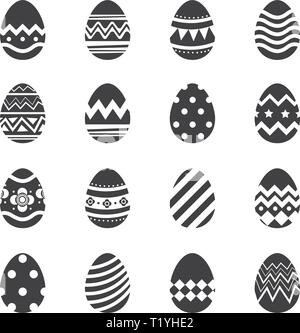 Easter eggs icon isolated background. Set of modern new design with different patterns. Stock Vector