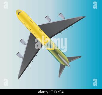 Top View of Four Engine Passenger Airplane Vector Stock Vector Image ...