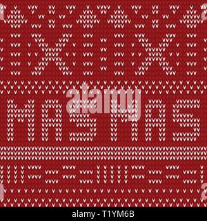 Winter Holiday Seamless Knitting Pattern. Christmas and New Year vector seamless background. Stock Vector