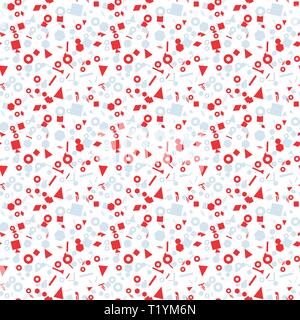 Christmas color Memphis seamless pattern design with triangle confetti Stock Vector