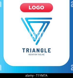 Modern and simple triangle logo in line style Stock Vector