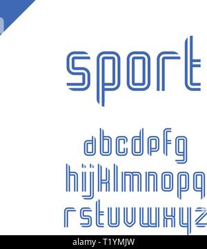 Sport font Vector square alphabet or letter set Stock Vector
