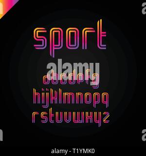 Sport font Vector square alphabet or letter set Stock Vector