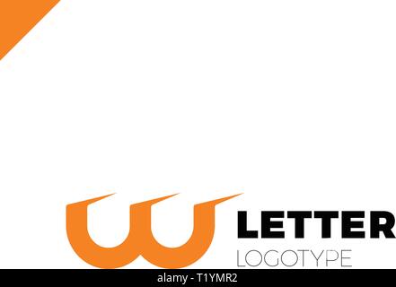 Dynamic initial letter lw linked round lowercase logo Stock Vector