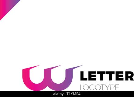 Dynamic initial letter lw linked round lowercase logo Stock Vector