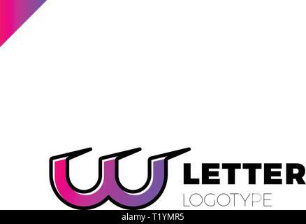 Dynamic initial letter lw linked round lowercase logo Stock Vector