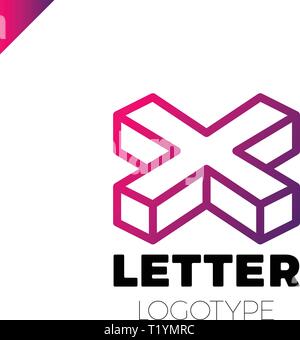 Isometric Letter X logo icon design template elements Stock Vector