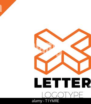 Isometric Letter X logo icon design template elements Stock Vector