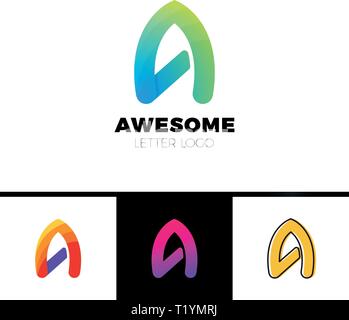 A Letter Faster Logo Template vector icon illustration design Stock Vector