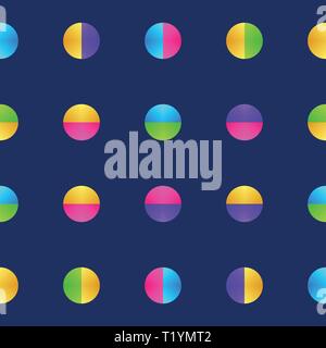 colorful of circle pattern texture background in gradient style on dark background Stock Vector