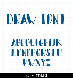 Dynamic hand drawn brush pen uppercase font Stock Vector