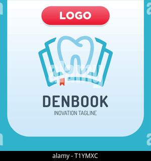 Dental Clinic Book Icon Logo Design Element Stock Vector