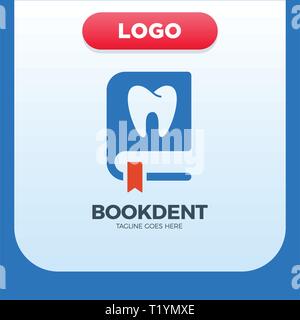 Dental Clinic Book Icon Logo Design Element Stock Vector