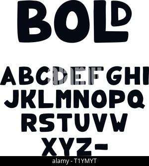 Vector Hand-drawn cute bold Alphabet or font Stock Vector