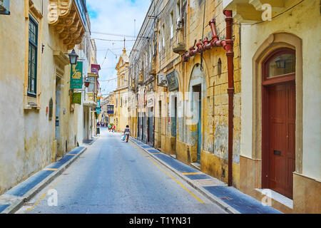 RABAT, MALTA - JUNE 16, 2018: The old town is nice place for the walk along historical edifices and explore medieval churches, sandwiched among the ho Stock Photo