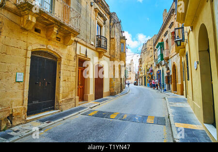 RABAT, MALTA - JUNE 16, 2018: The old town is the unique place, famous for many preserved historical landmarks, typical Maltese architecture and many  Stock Photo