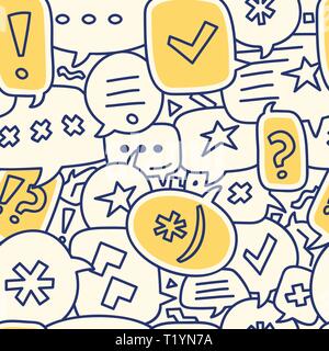 Seamless chat bubble illustration pattern or background Stock Vector