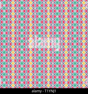 Abstract geometric pattern with lines. A seamless vector background. Graphic modern pattern in yellow, pink, green color Stock Vector