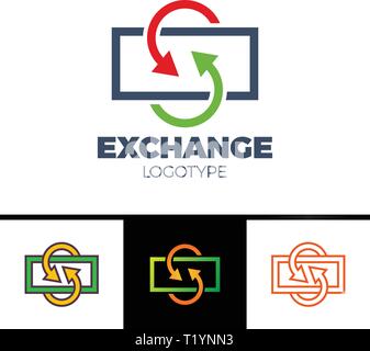 Currency exchange line icon, filled outline vector sign, linear colorful pictogram isolated on white. logo illustration with letter s Stock Vector