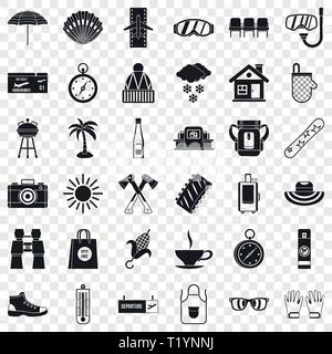Holiday icons set, simple style Stock Vector