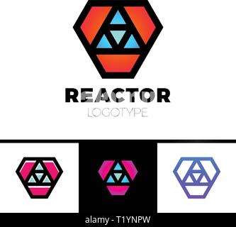 Triangle logotype or Trinity Arrow Reactor Logo. Stock Vector