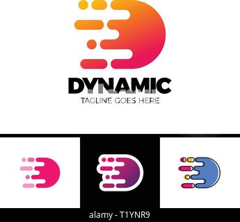 Motion Speed Line Letter D Logo Design Template Element Stock Vector