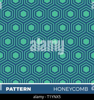 Vector illustration of seamless geometric pattern with honeycombs Stock Vector