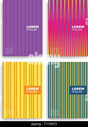Set of Abstract Cards with Layers Overlap. Applicable for Covers, Placards, Posters, Flyers and Banner Designs. Stock Vector