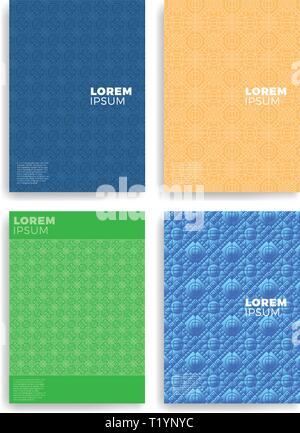 Set of Abstract Cards with Layers Overlap. Applicable for Covers, Placards, Posters, Flyers and Banner Designs. Stock Vector