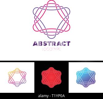 Colorful abstract line star logo vector design Stock Vector