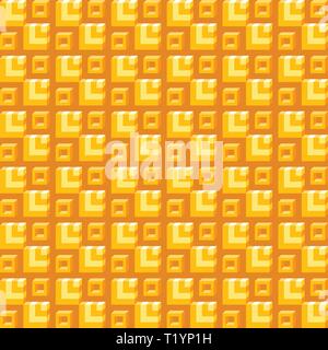 Geometric pattern, seamless square simple background texture 3d orange isometric box Stock Vector