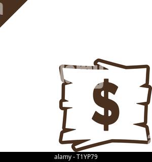 Wooden alphabet blocks with dollar symbol in wood texture area with outline. Stock Vector