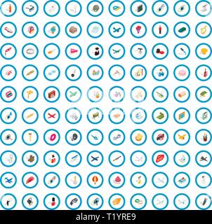 100 occupation icons set, isometric 3d style Stock Vector