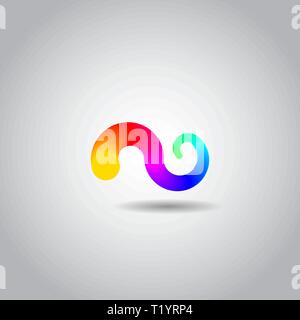 Abstract twist icon or symbol vector with rainbow color Stock Vector